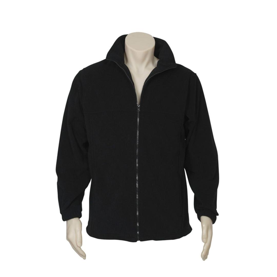 Mens Plain Micro Fleece Jacket-Black