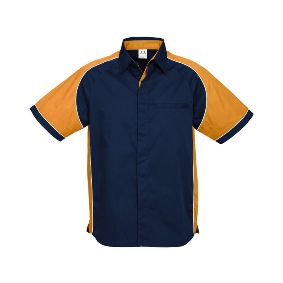 Mens Nitro Shirt-Navy / Gold / White