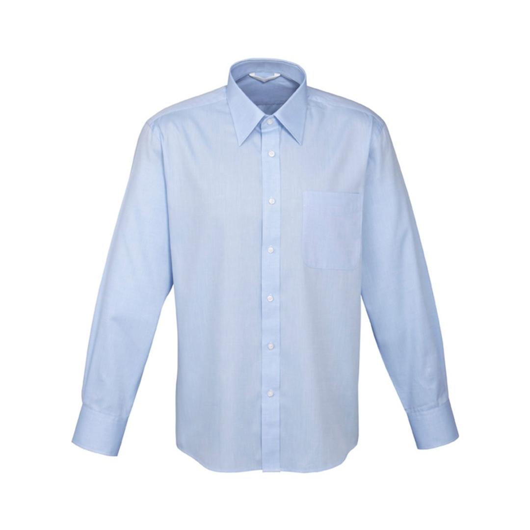 Mens Luxe Long Sleeve Shirt-Blue
