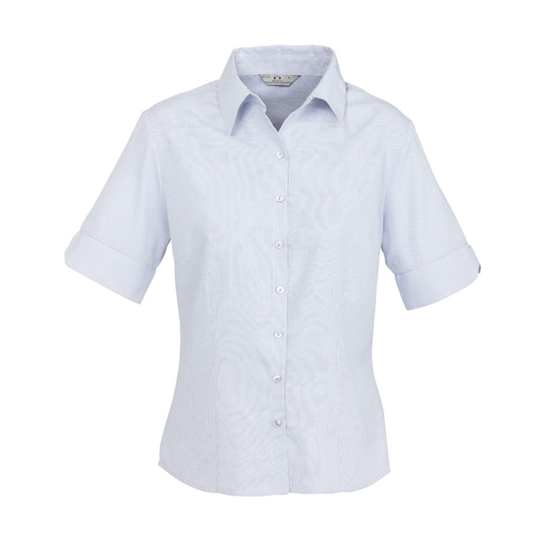 Ladies Signature Short Sleeve Shirt-Dark Blue