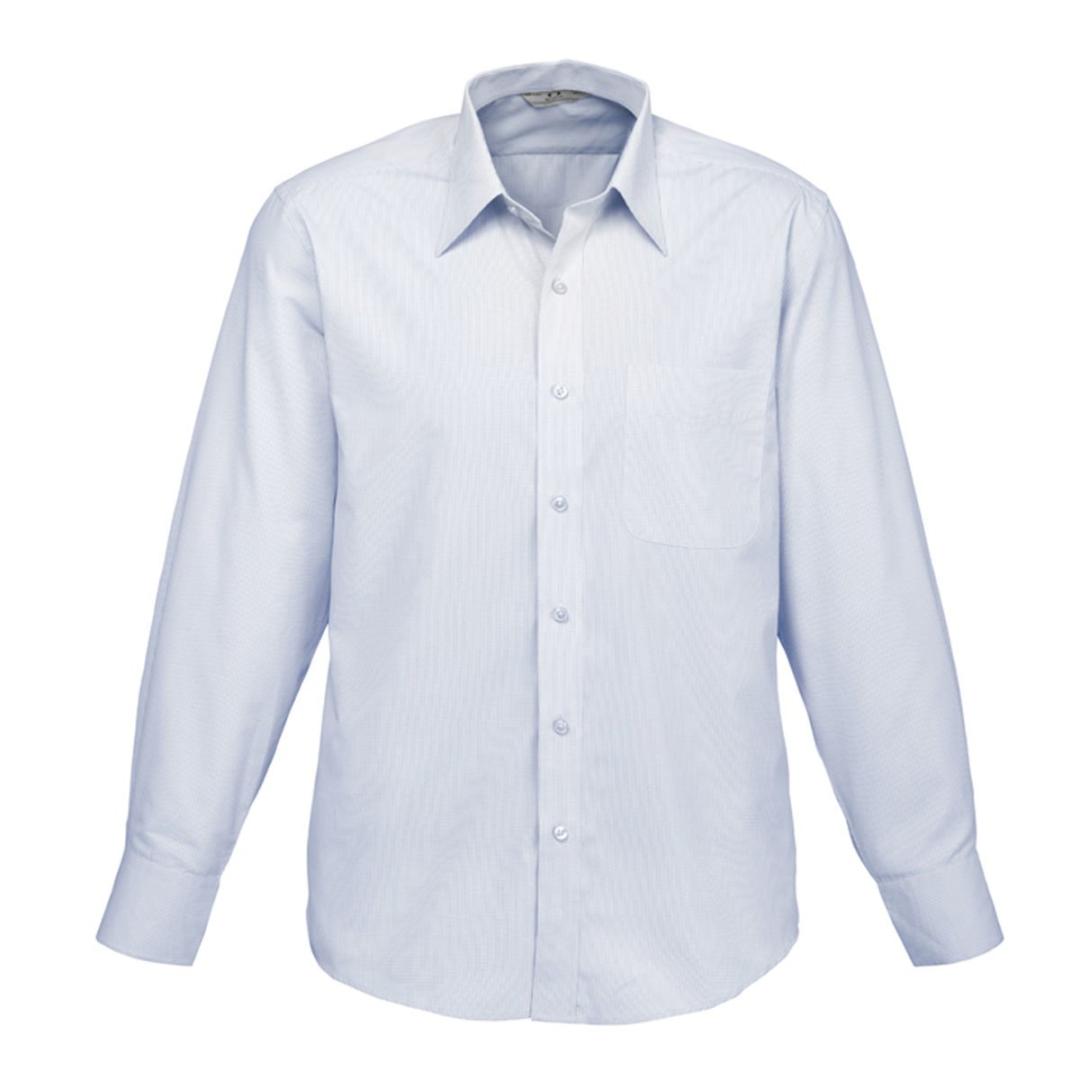 Mens Signature Long Sleeve Shirt-Dark Blue