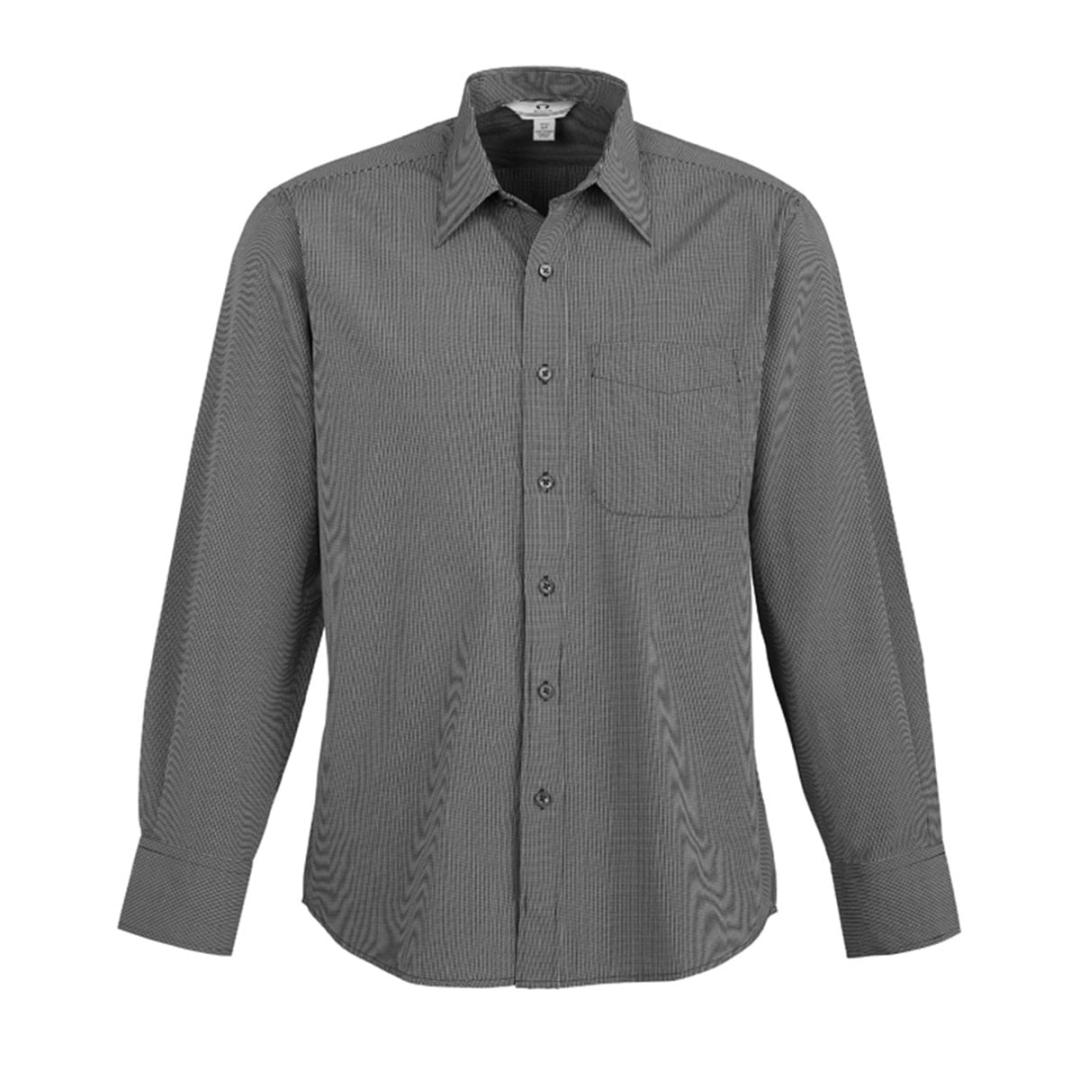 Mens Signature Long Sleeve Shirt-Graphite