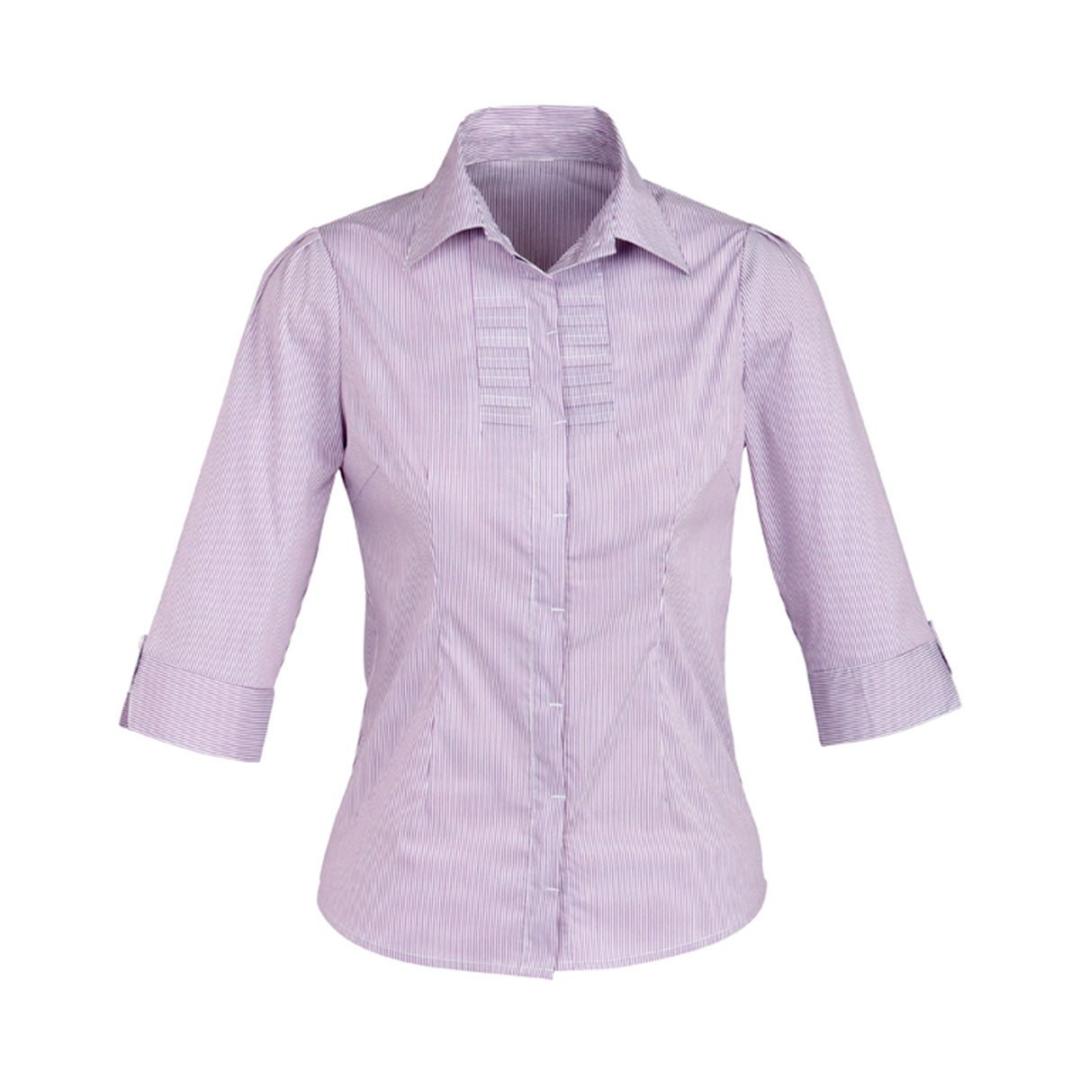 Ladies Berlin 3/4 Sleeve Shirt-Grape Stripe
