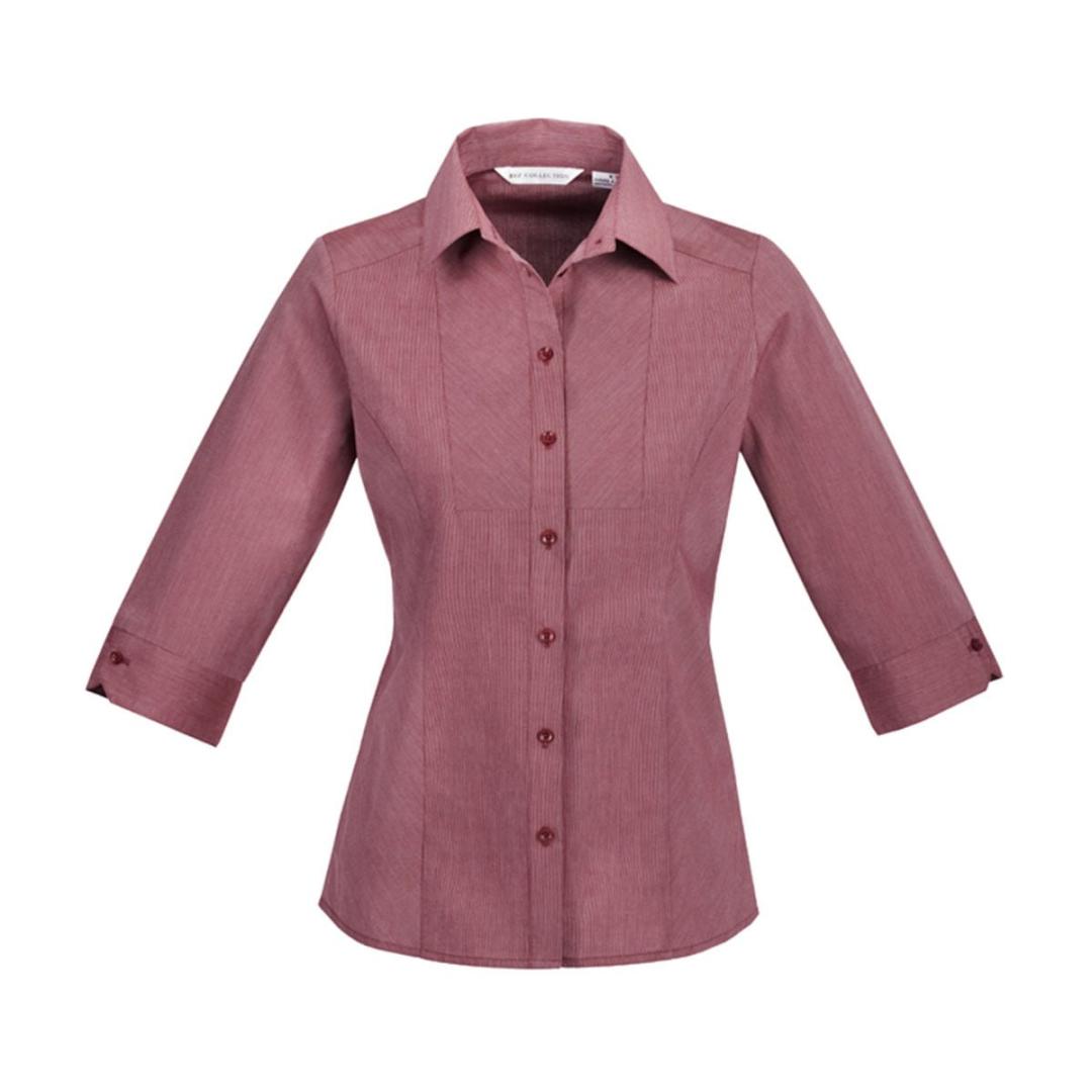 Ladies Chevron 3/4 Sleeve Shirt-Cherry