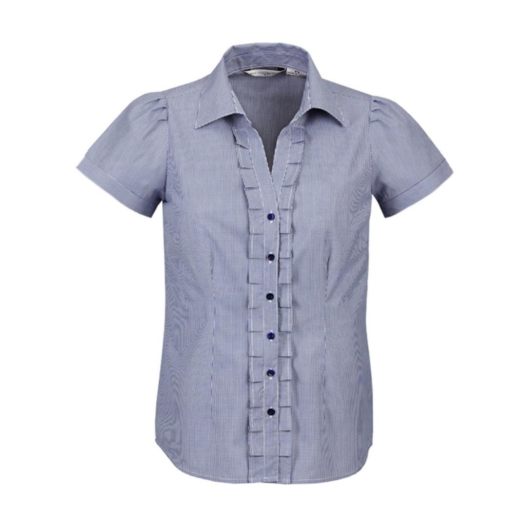 Ladies Edge Short Sleeve Shirt-Blue