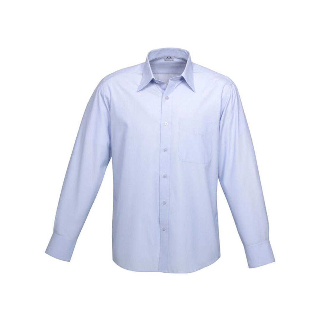 Mens Ambassador Long Sleeve Shirt-Blue