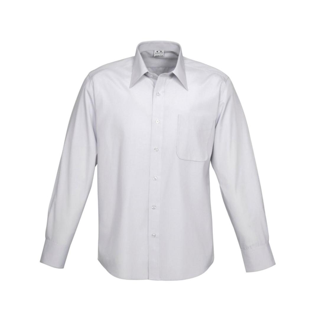 Mens Ambassador Long Sleeve Shirt-Silver Grey
