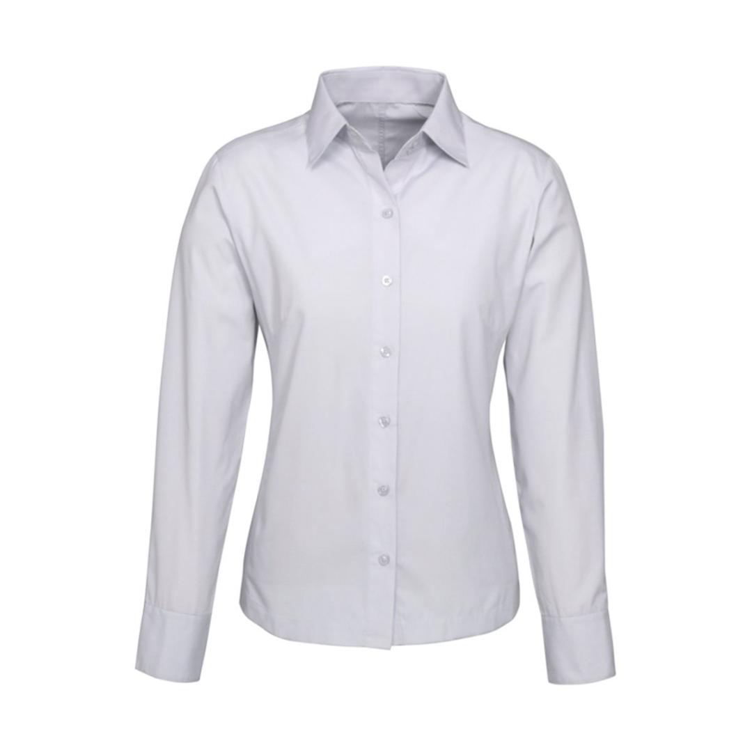 Ladies Ambassador Long Sleeve Shirt-Silver Grey