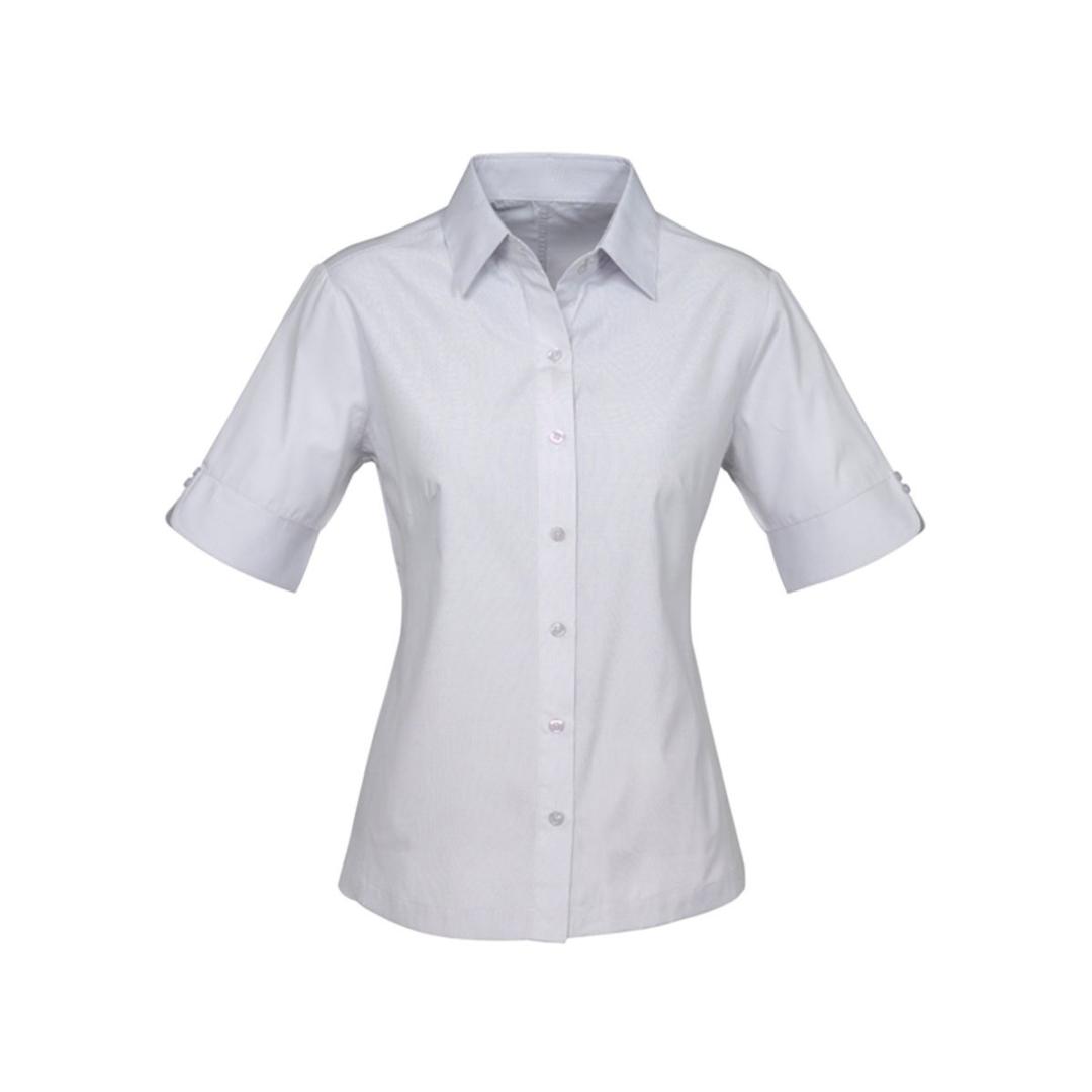 Ladies Ambassador Short Sleeve Shirt-Silver Grey