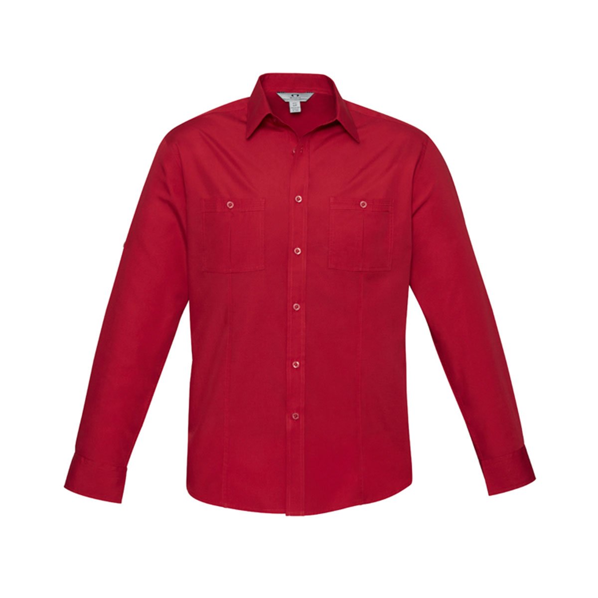 Mens Bondi Long Sleeve Shirt-Deep Red