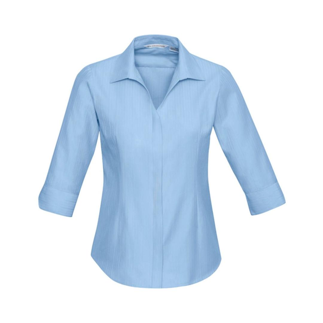 Ladies Preston 3/4 Sleeve Shirt-Blue