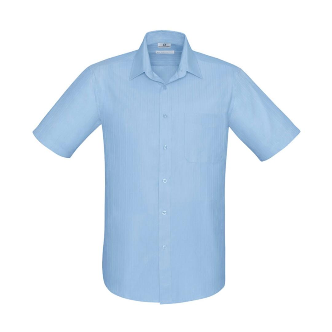 Mens Preston Short Sleeve Shirt-Blue