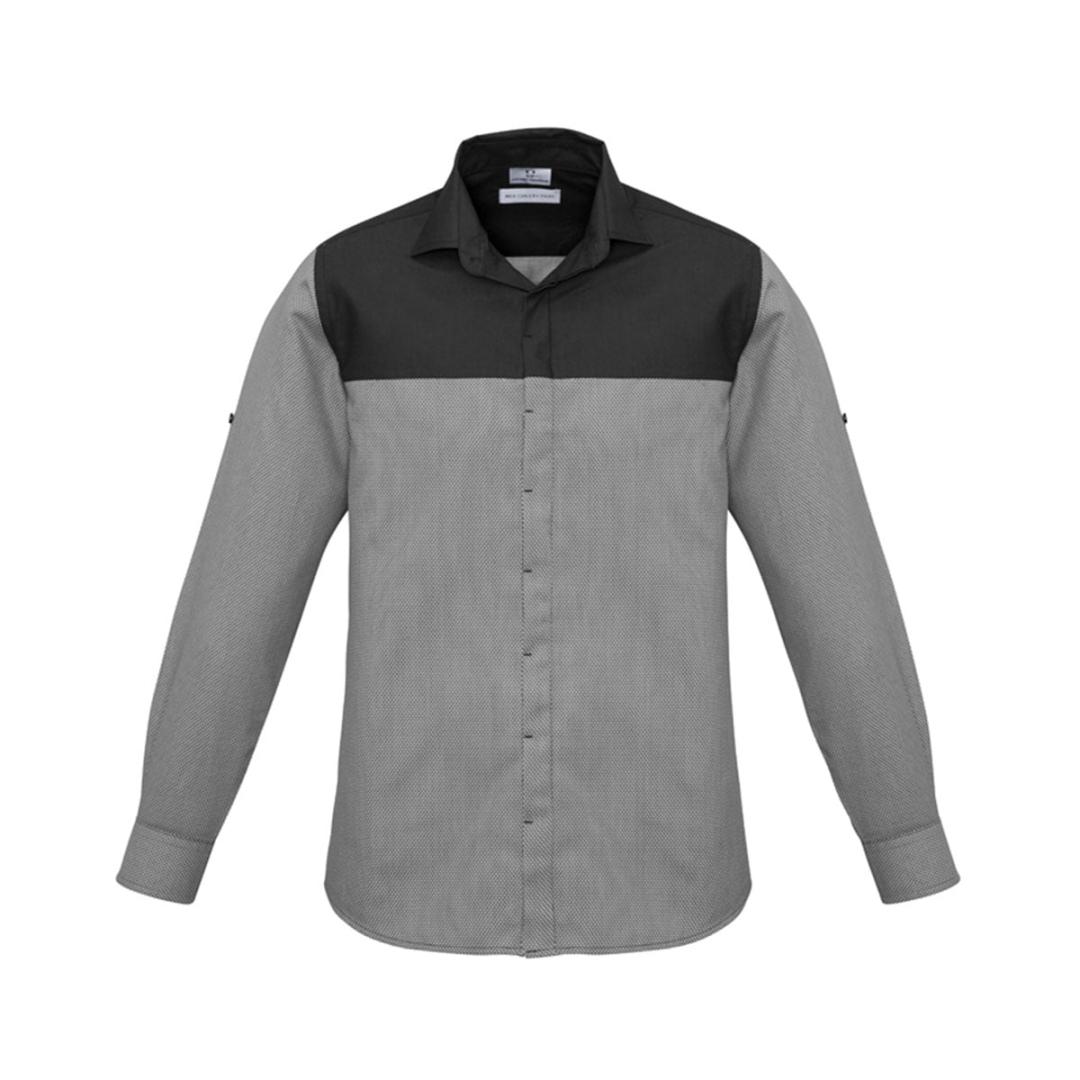Mens Havana Long Sleeve Shirt-Slate