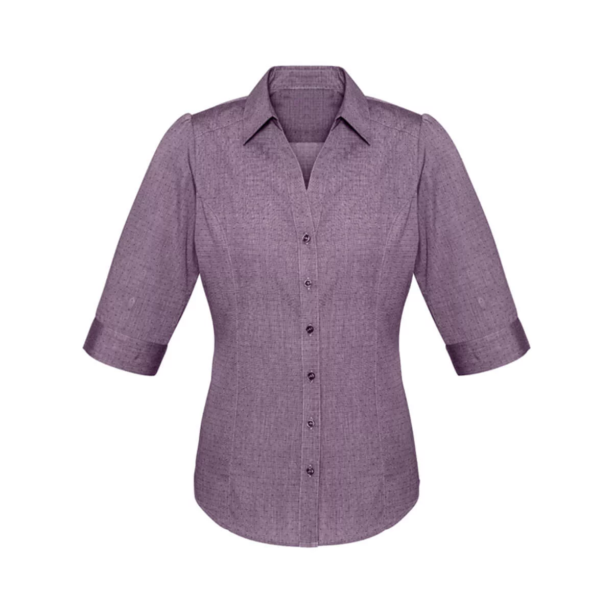 Ladies Trend 3/4 Sleeve Shirt-Plum
