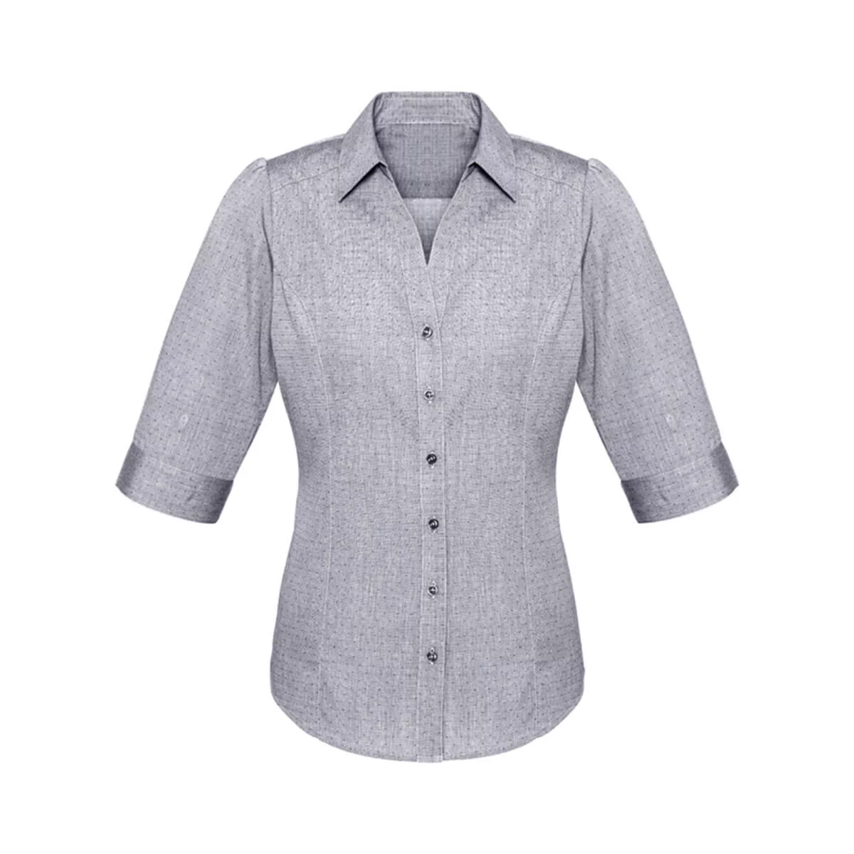 Ladies Trend 3/4 Sleeve Shirt-Silver