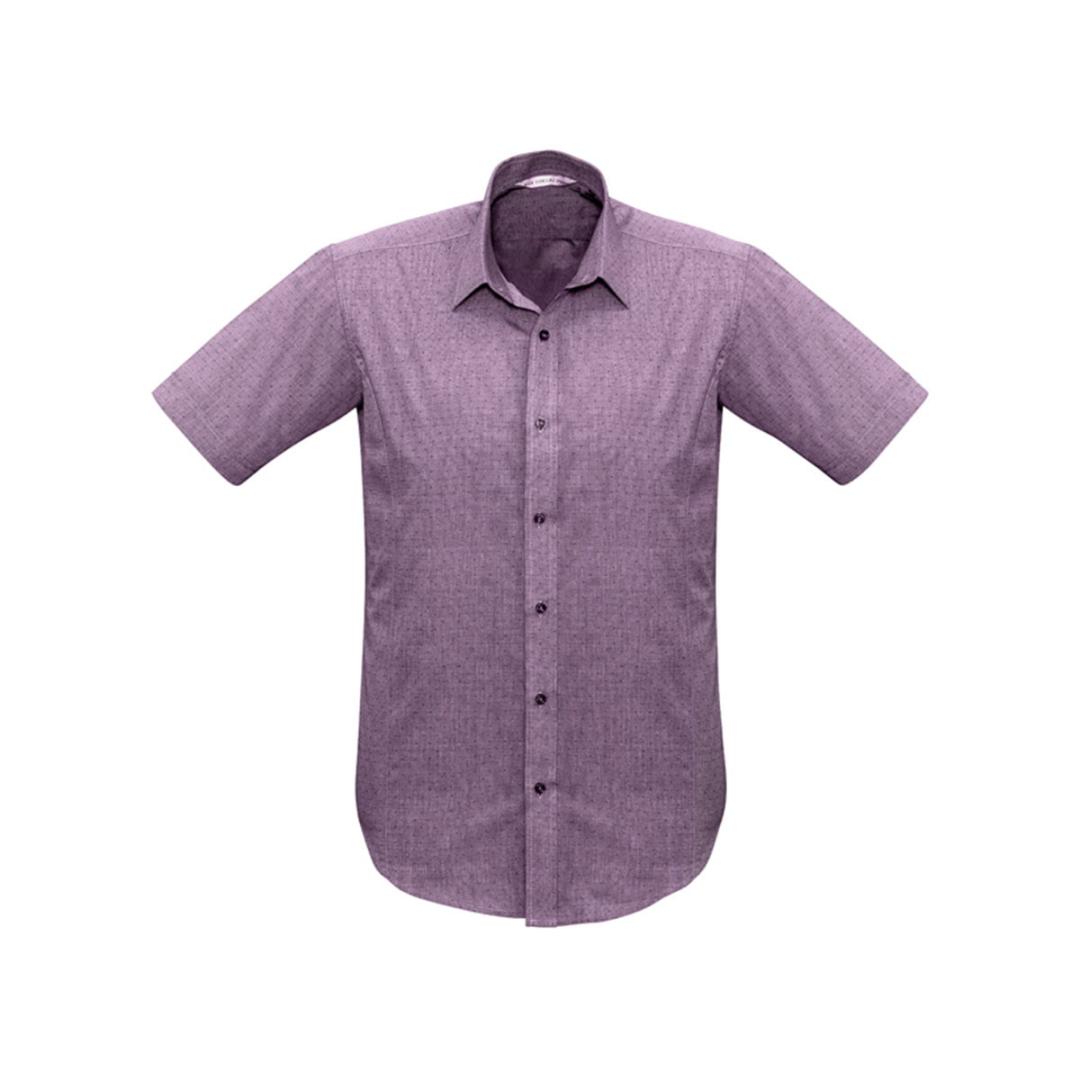 Mens Trend Short Sleeve Shirt-Plum