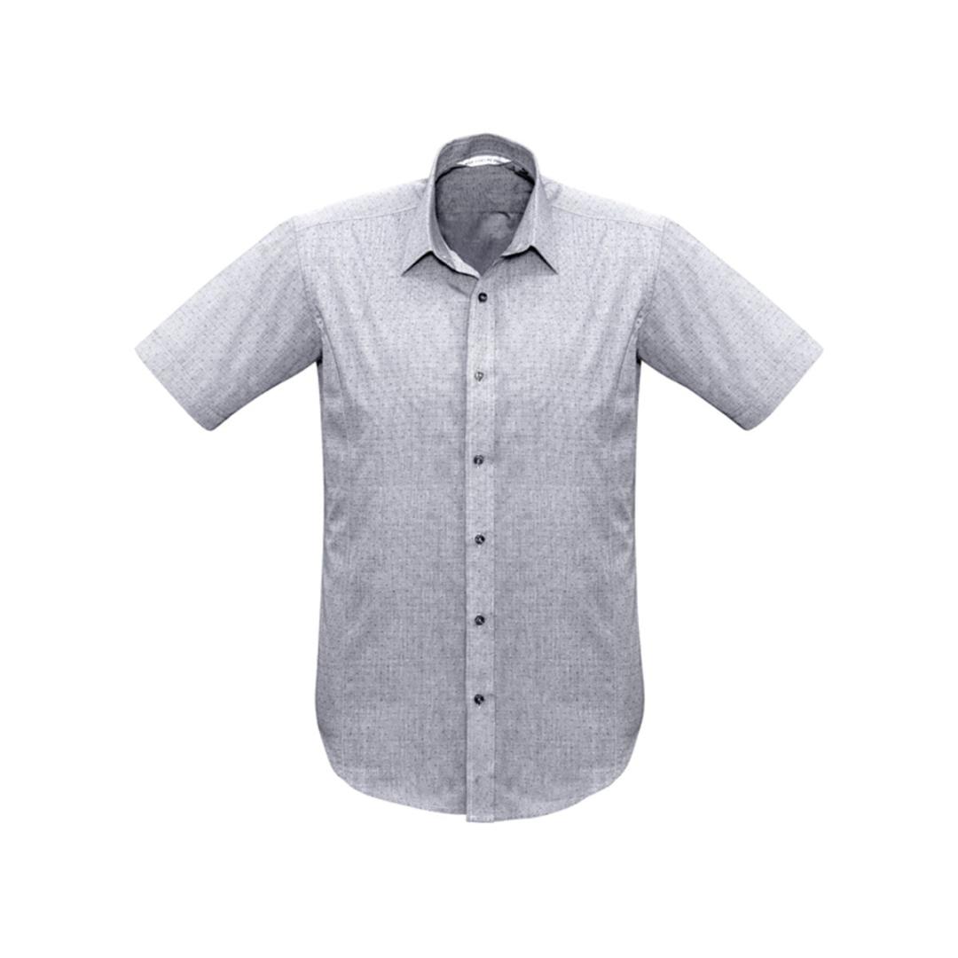 Mens Trend Short Sleeve Shirt-Silver