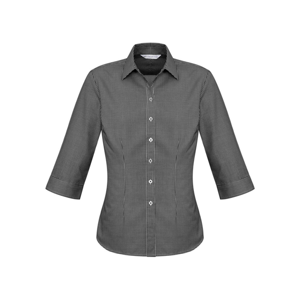 Ladies Ellison 3/4 Sleeve Shirt-Black