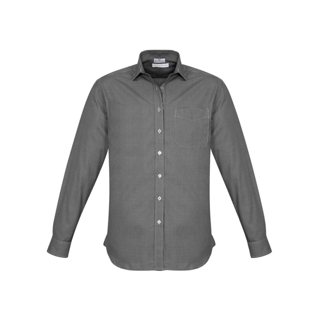 Mens Ellison Long Sleeve Shirt-Black