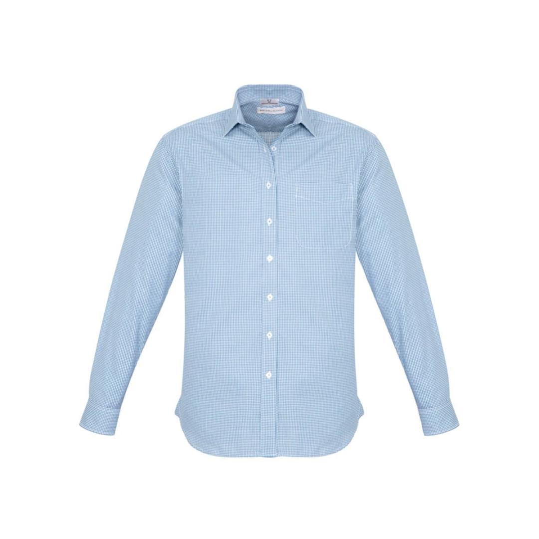 Mens Ellison Long Sleeve Shirt-Blue