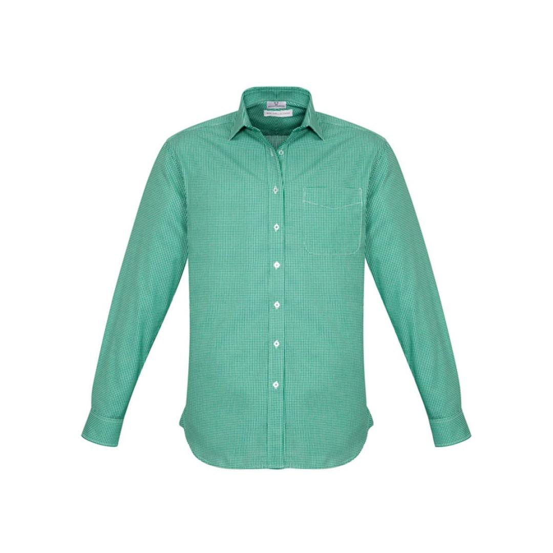 Mens Ellison Long Sleeve Shirt-Dark Green