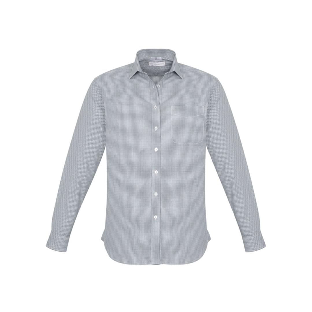 Mens Ellison Long Sleeve Shirt-Silver