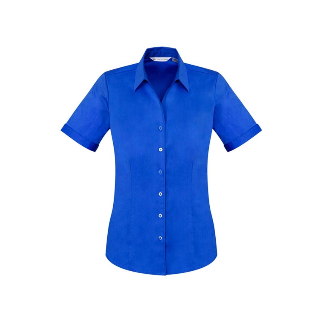 Ladies Monaco Short Sleeve Shirt-Electric Blue