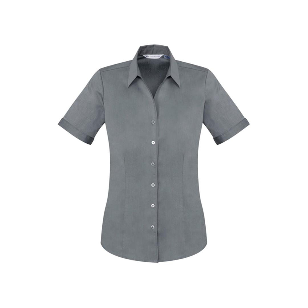 Ladies Monaco Short Sleeve Shirt-Platinum