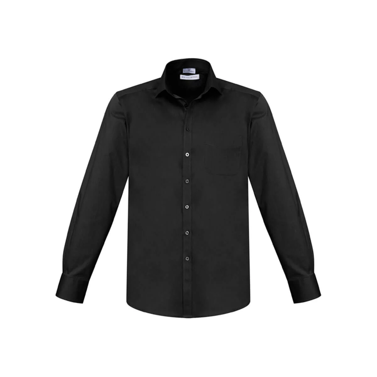 Mens Monaco Long Sleeve Shirt-Black