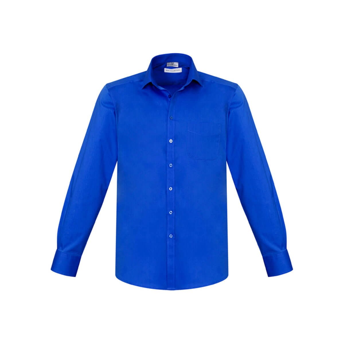 Mens Monaco Long Sleeve Shirt-Electric Blue