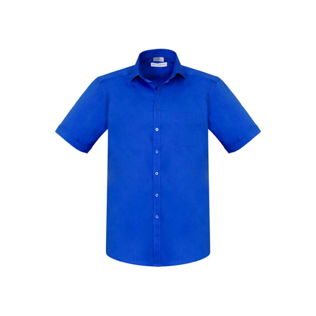 Mens Monaco Short Sleeve Shirt-Electric Blue