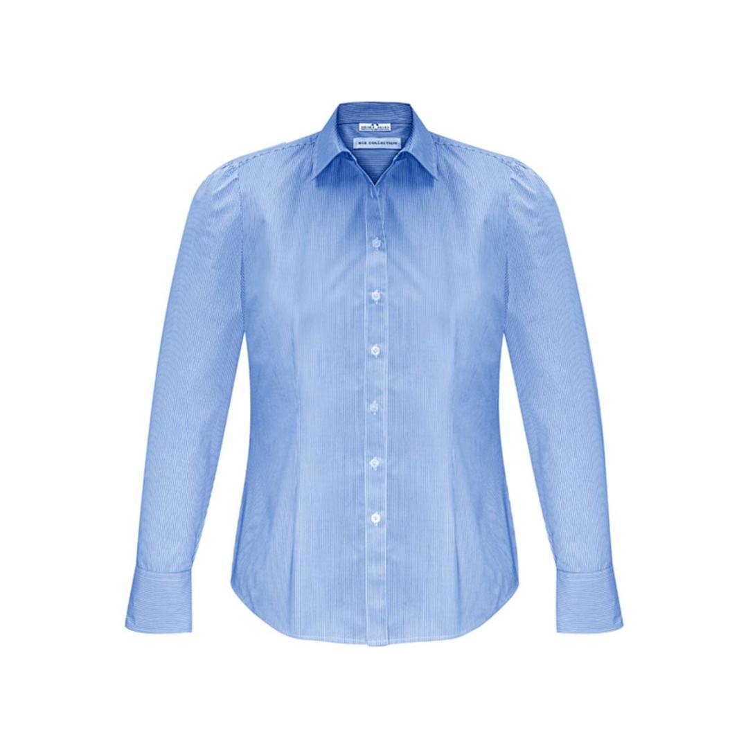 Ladies Euro Long Sleeve Shirt-Blue