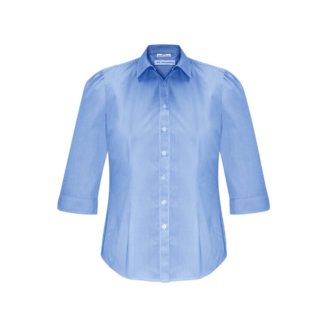 Ladies Euro 3/4 Sleeve Shirt-Blue