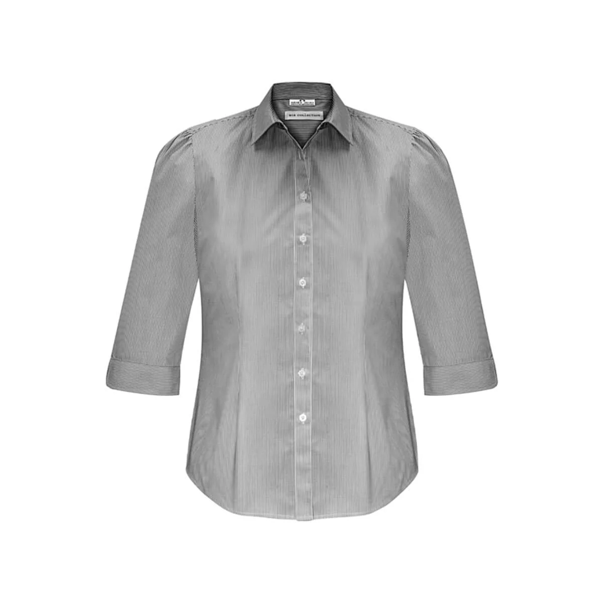 Ladies Euro 3/4 Sleeve Shirt-Black