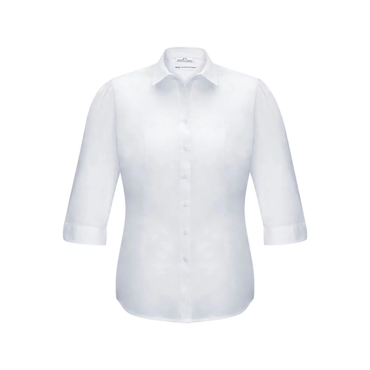 Ladies Euro 3/4 Sleeve Shirt-White
