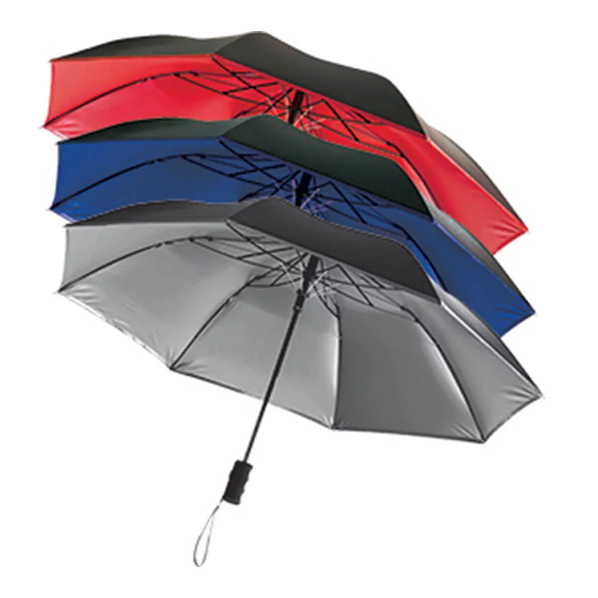 Auto Open 42″ Folding Color Splash Umbrella-Red/Black