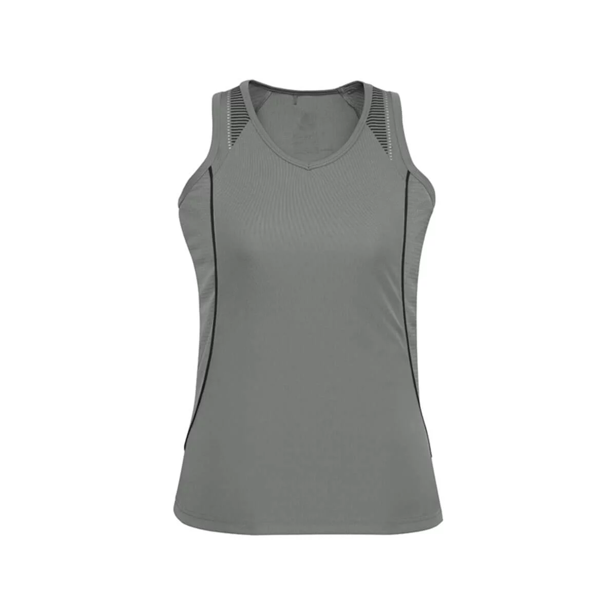 Ladies Razor Singlet-Ash / Black