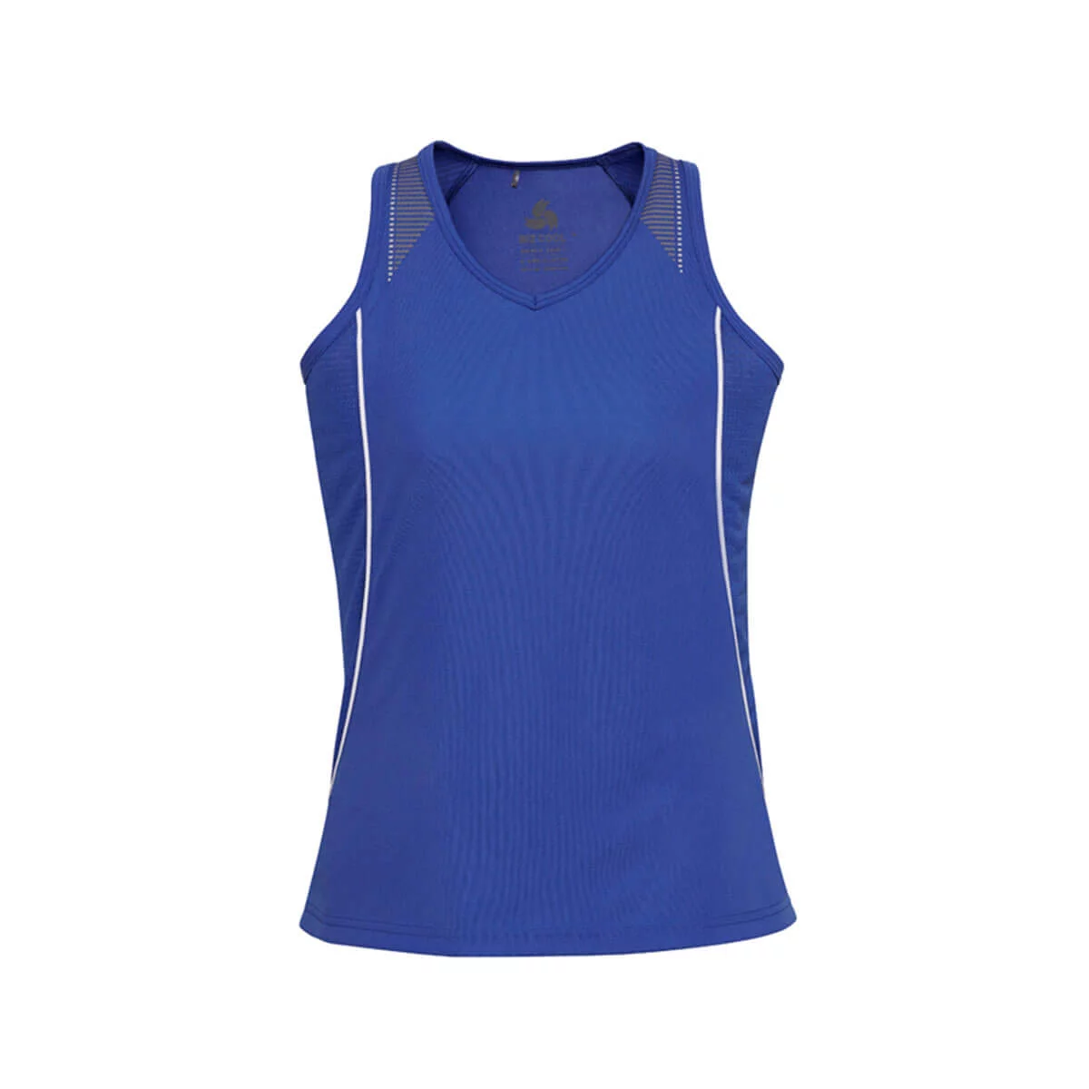 Ladies Razor Singlet-Royal / White