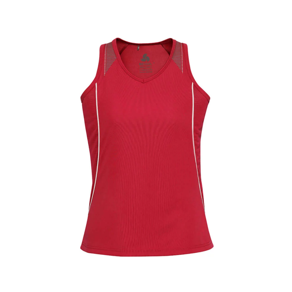Ladies Razor Singlet-Red / White