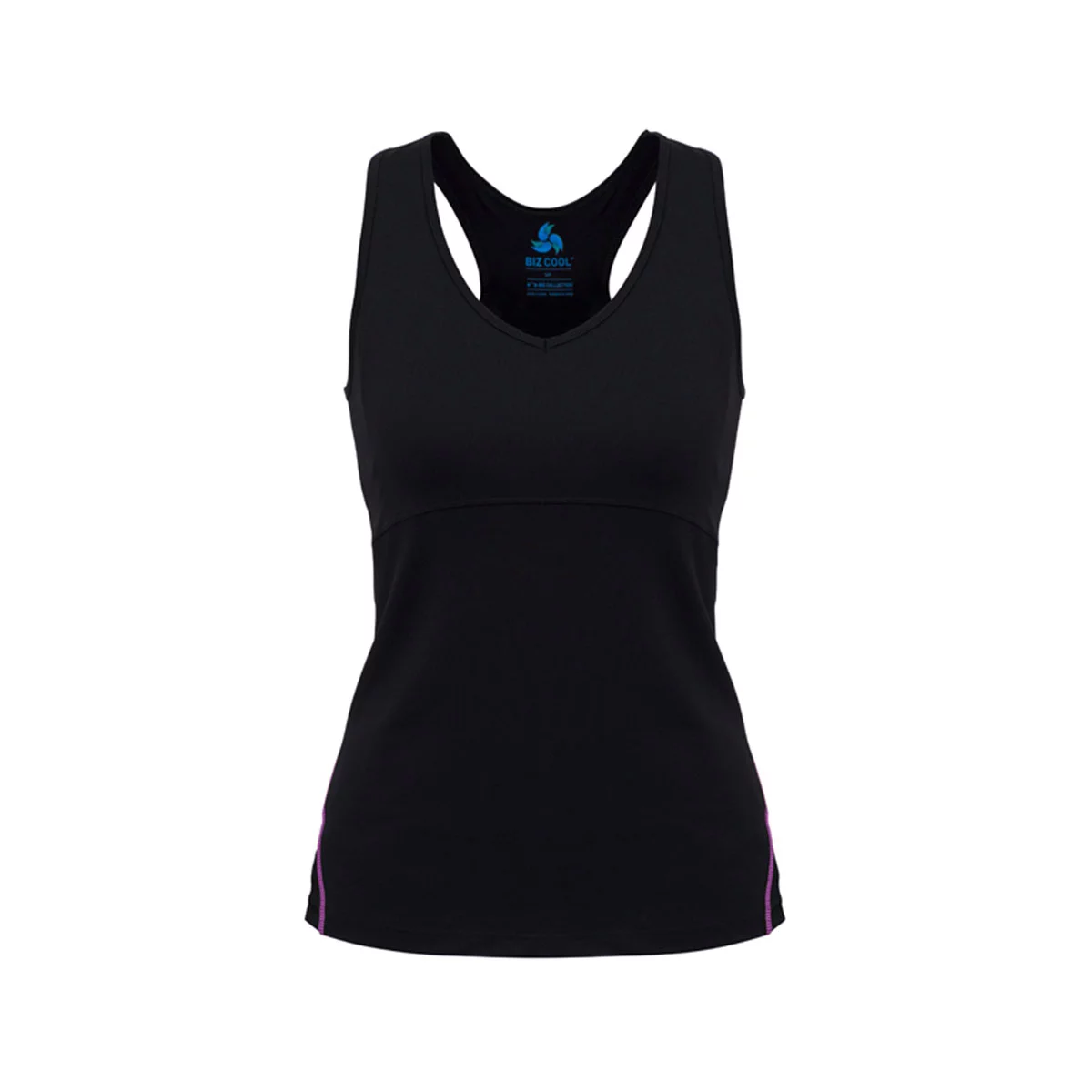 Ladies Maya Sports Bra Top-Black / Magenta