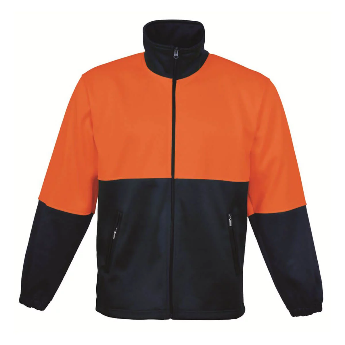 FULL ZIP FLEECE-Orange / Navy
