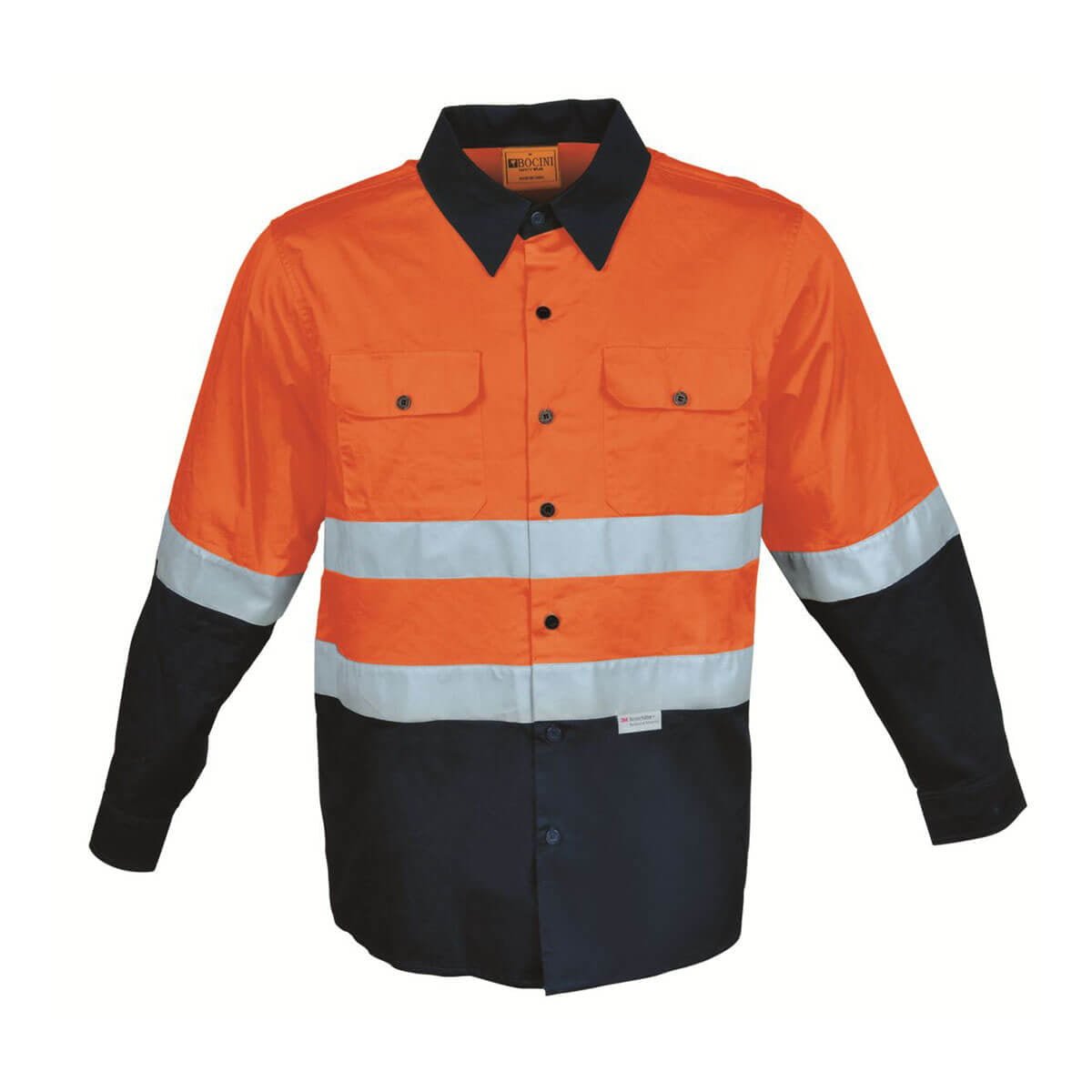 HI-VIS L/S COTTON DRILL SHIRT WITH TAPE