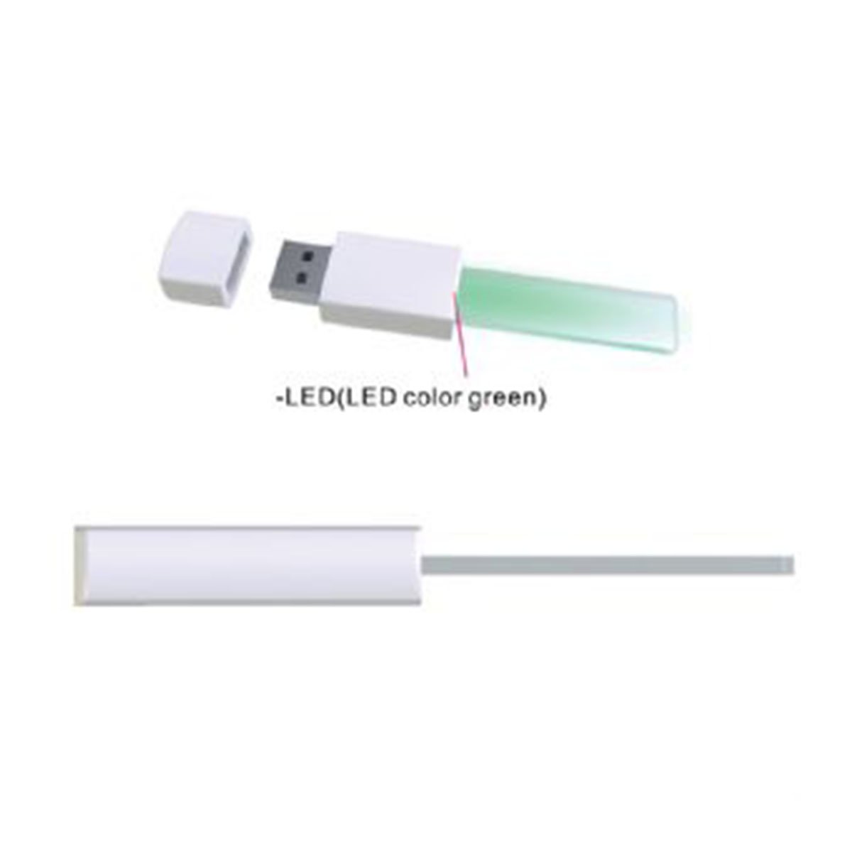 LED PVC Flash Drive-You can change up to 2 of the base PVC colours and print your logo in 1-2 colours in 1 position.