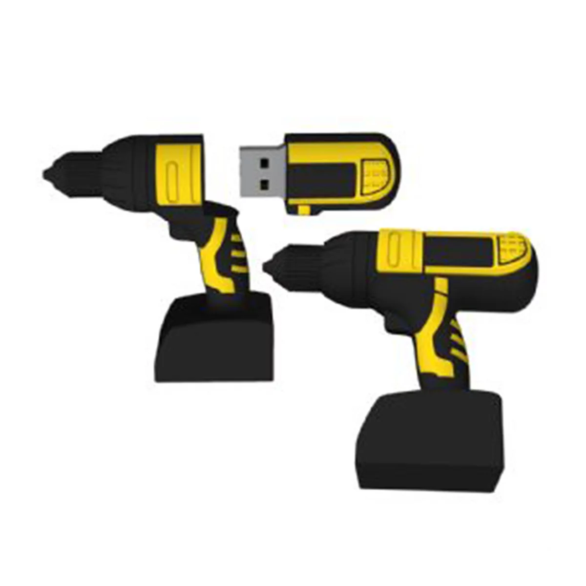 Drill USB Flash Drive-You can change up to 2 of the base PVC colours and print your logo in 1-2 colours in 1 position.