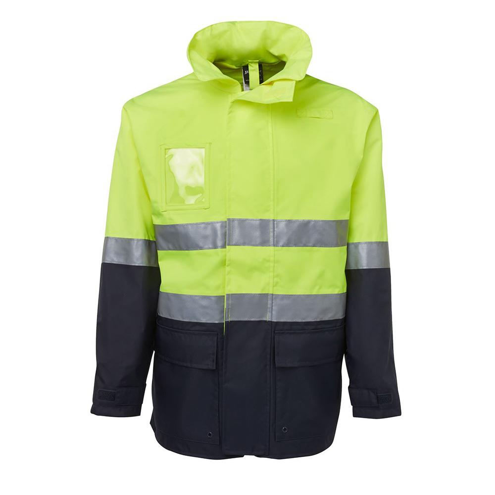 HI VIS (D+N) LONG LINE JACKET-LIME/NAVY