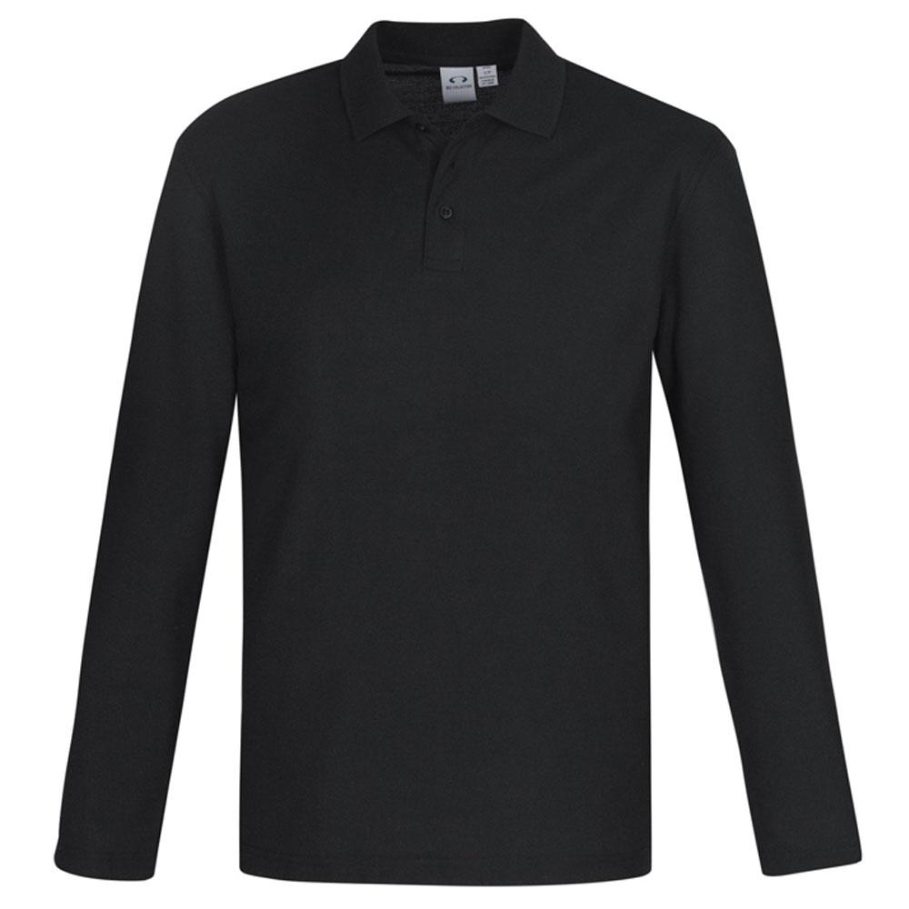 Crew Mens L/S Polo-Black